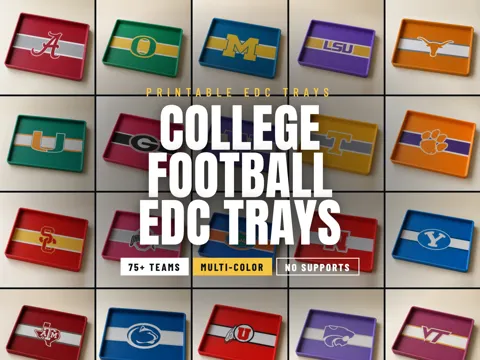 Bandeja organizadora: College Football EDC Tray: 75+ Teams Available! — referencia de MakerWorld