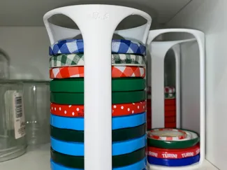 Jar lid stacking unit