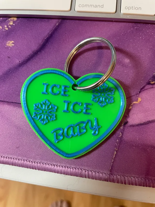 Ice Ice Baby Keychain/ Earring