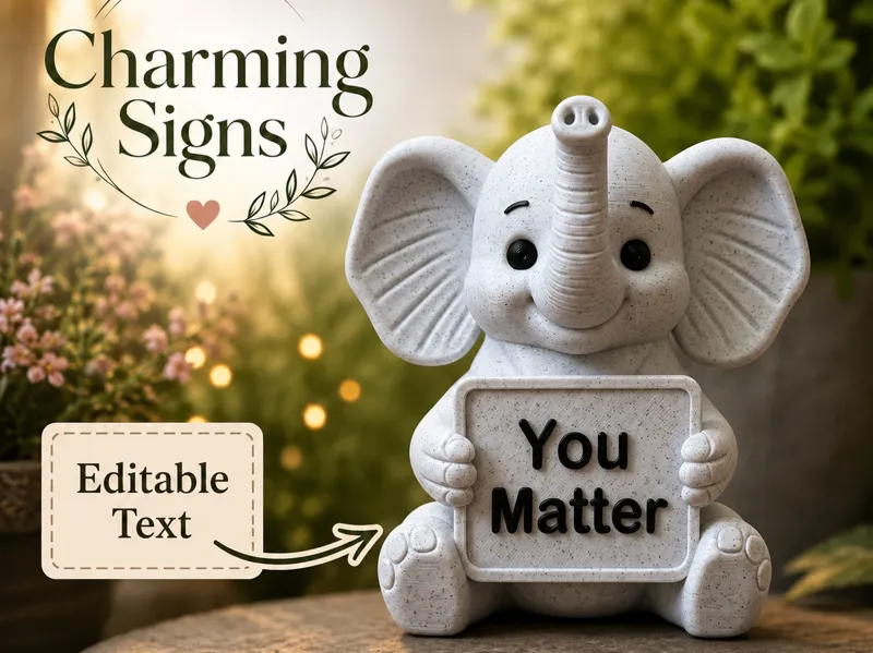 Elephant Charming Sign
