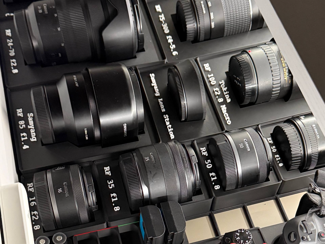 Gridfinity Camera Gear Collection Canon, Fujifilm
