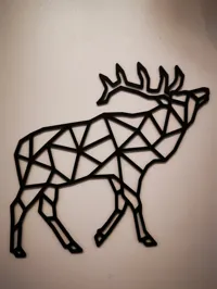 Déco murale élan style line art low poly origami — photo 2