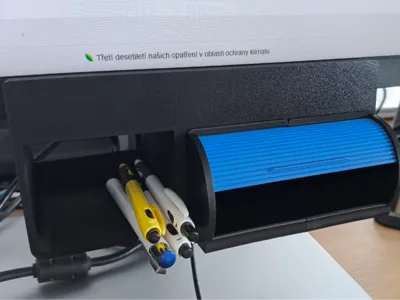 Monitor-Mounted Organizer Box