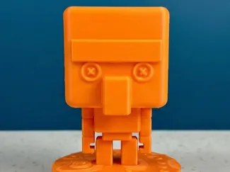 clean "copper golem like" minecraft pop figure