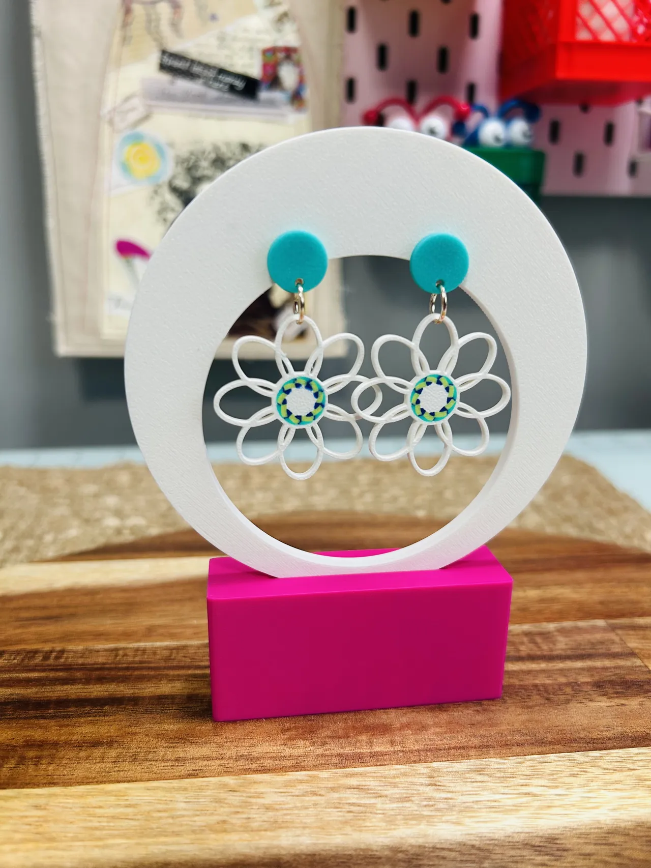 Colorful Daisy Earrings view 4