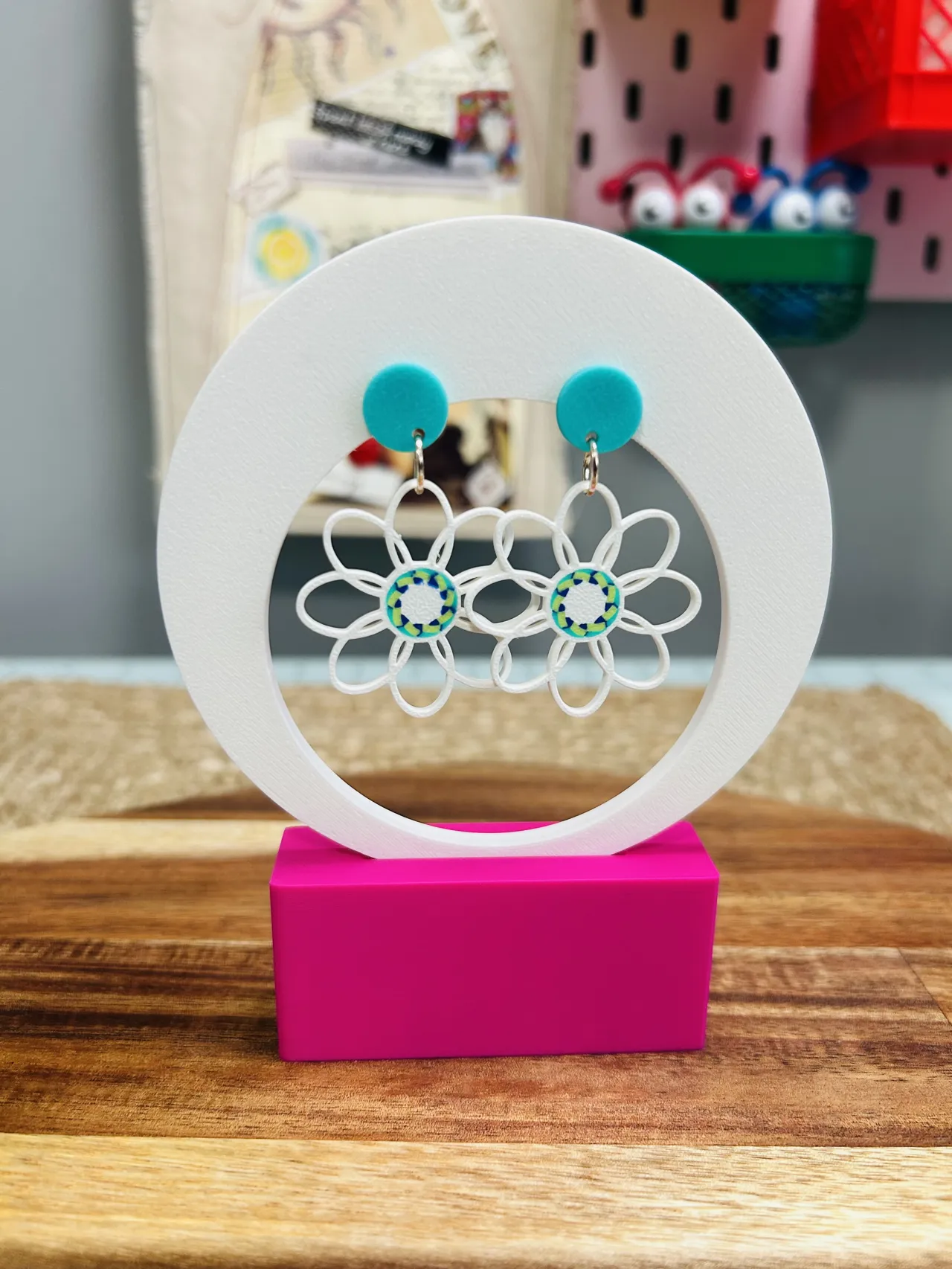Colorful Daisy Earrings view 2
