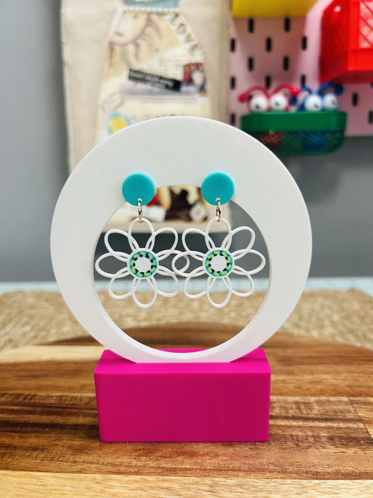Colorful Daisy Earrings view 3