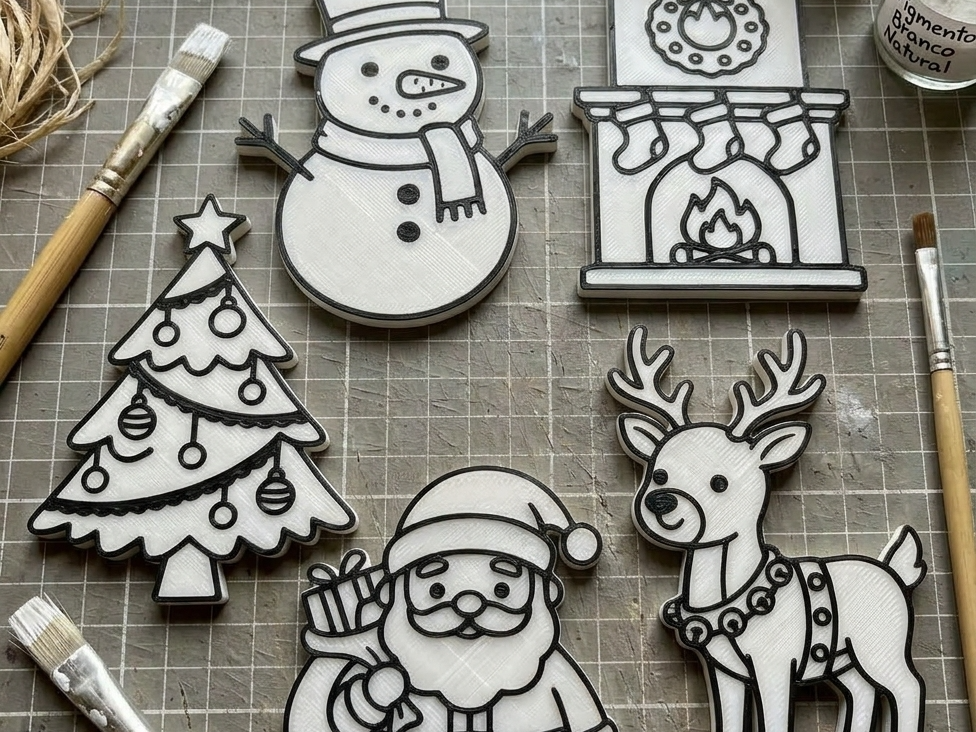 Kit Plaquinhas de Natal para Pintar Christmas 3D model