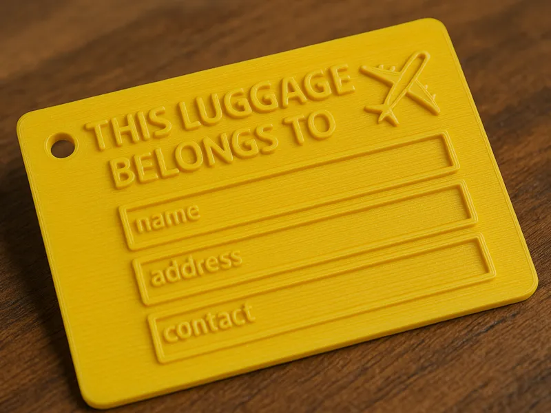Bright colours luggage sign