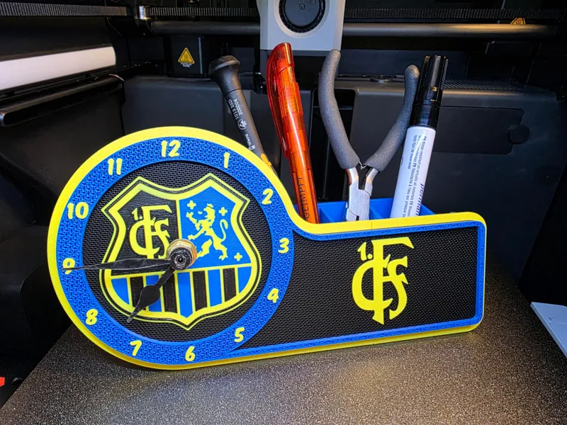 FC Saarbrücken Uhr Schreibtischorganizer