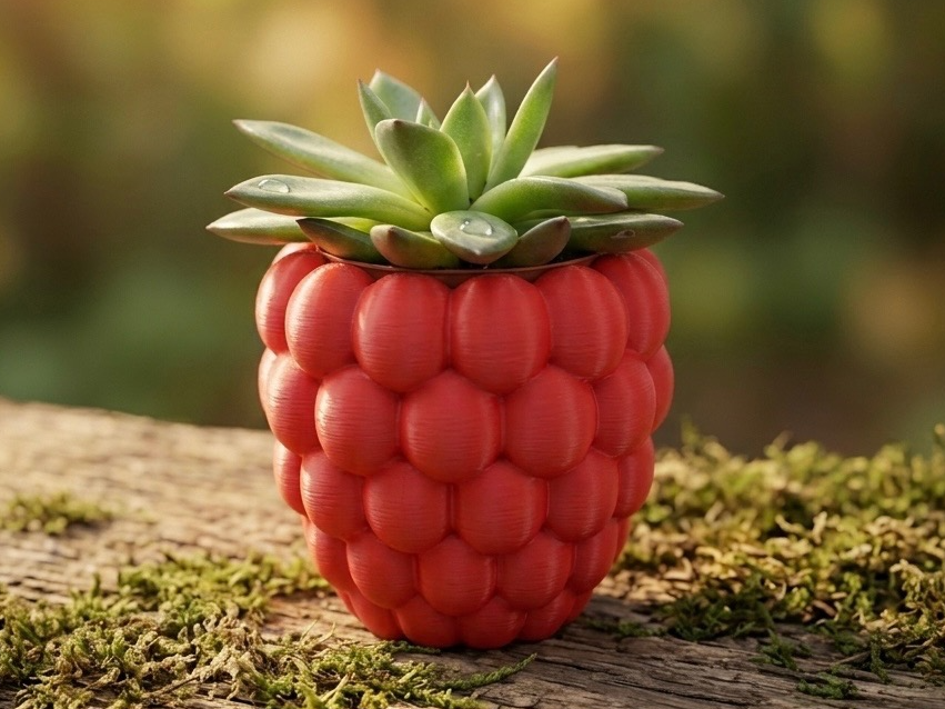 Raspberry Planter - Ikea Fejka succulent (60mm)