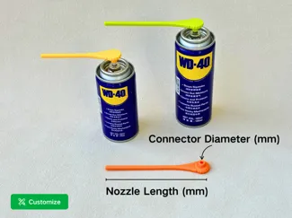 Customizable Spray Nozzle (Length & Connector)