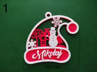 Hat with snowman - christmas ornament with name