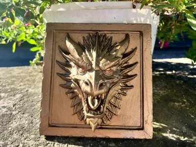 Colored Dragon head wall art frame 