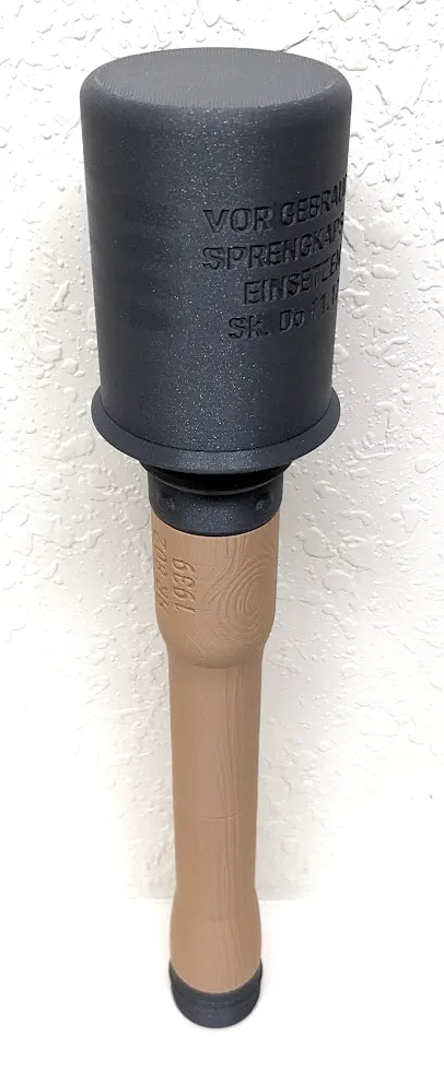 Realistic German WW2 Stick Grenade | All new v2 - Free 3D Print Model ...