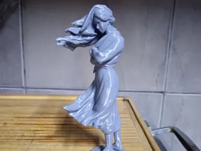 Woman in the wind 
