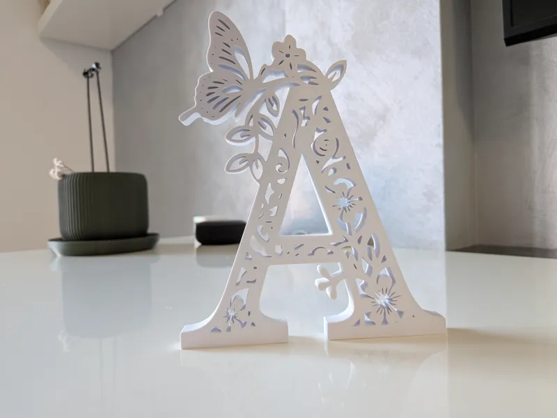 Letter A with butterfly