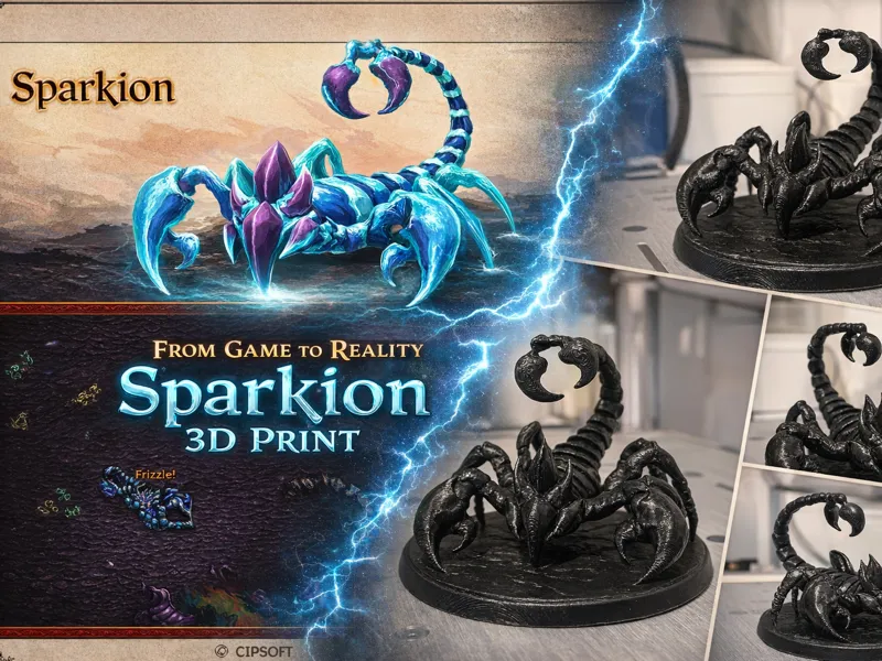Sparkion – Tibia Monster | 3D Printable Figurine 
