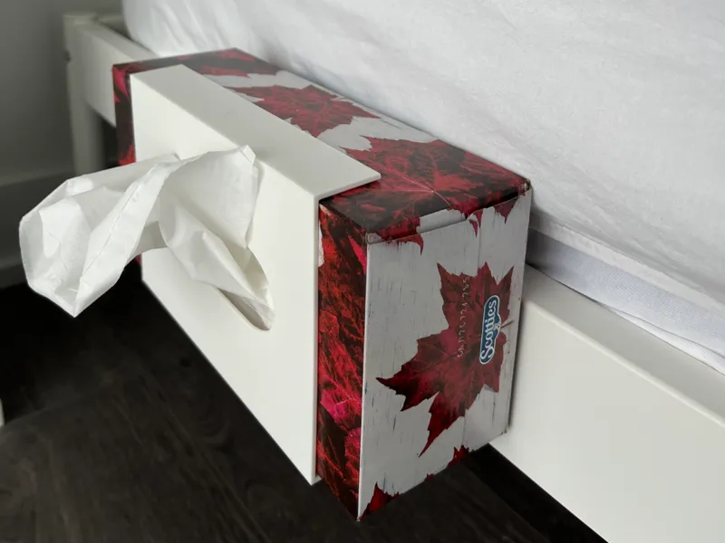 Ikea bed side kleenex mount
