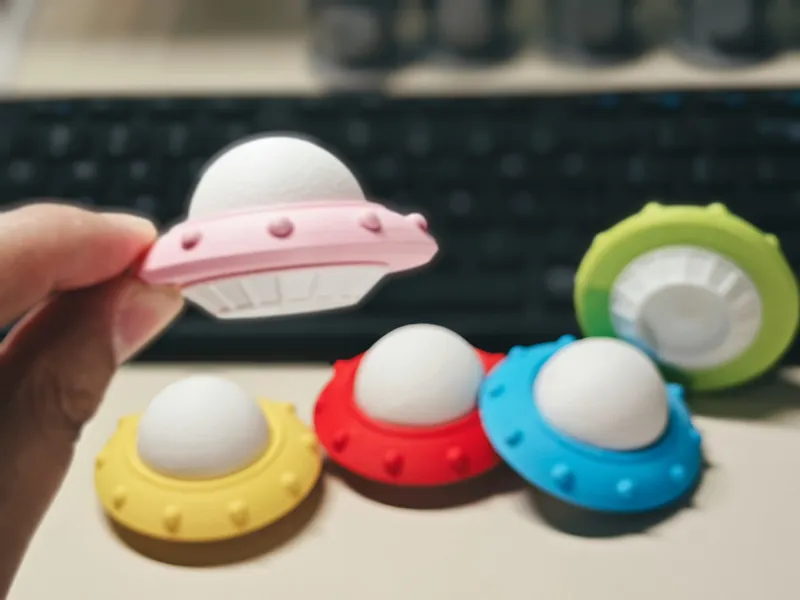 Flying Saucer Toy Ratchet Keychain