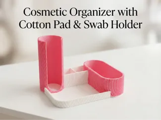 Cosmetic Organizer with Cotton Pad & Swab Holder