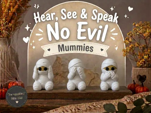 Modelo para impresión 3D: Hear, See & Speak No Evil Mummies — referencia de MakerWorld