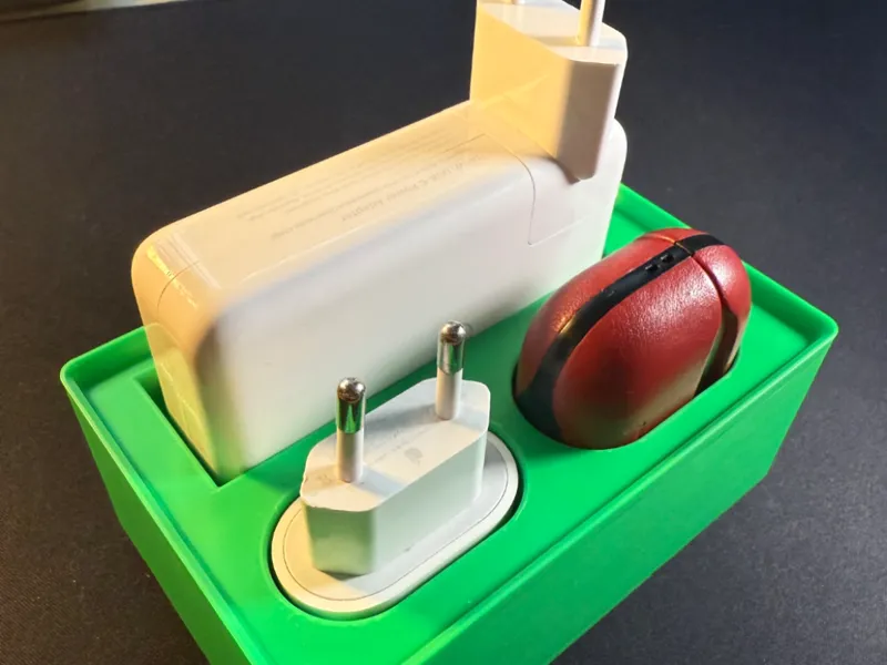 Gridfinity Bin for Apple Chargers and AirPods Pro