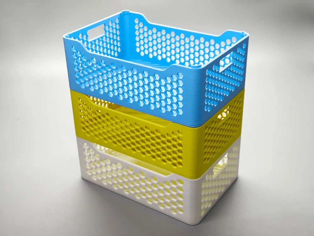 Stackable Flat Boxes Stackable Box (flat bottom with cutouts more practical, printable on ...