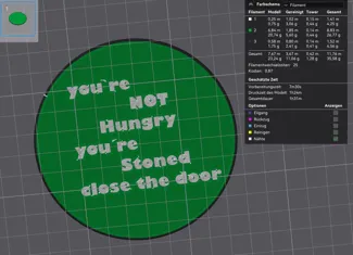 Schild ( you're not hungry you're stoned )