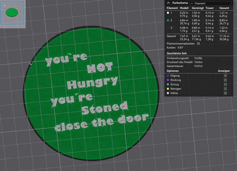 Schild ( you're not hungry you're stoned )