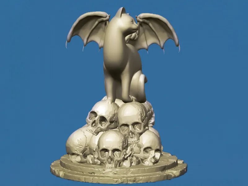 Winged Cat Gargoyle Statue