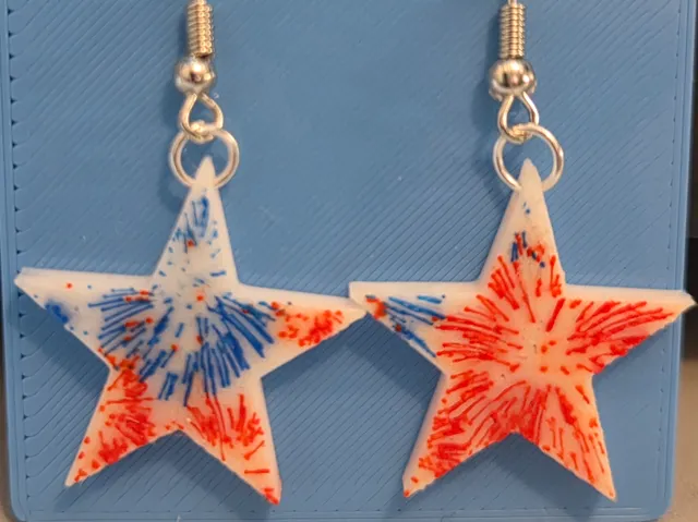 4th of July Star Earring