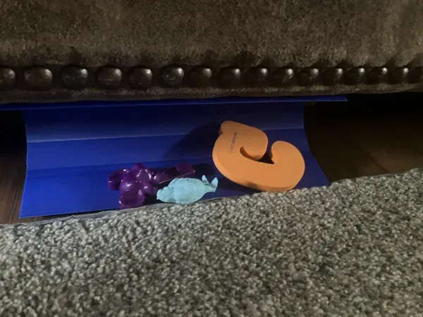 Bloqueur de jouets sous canapé