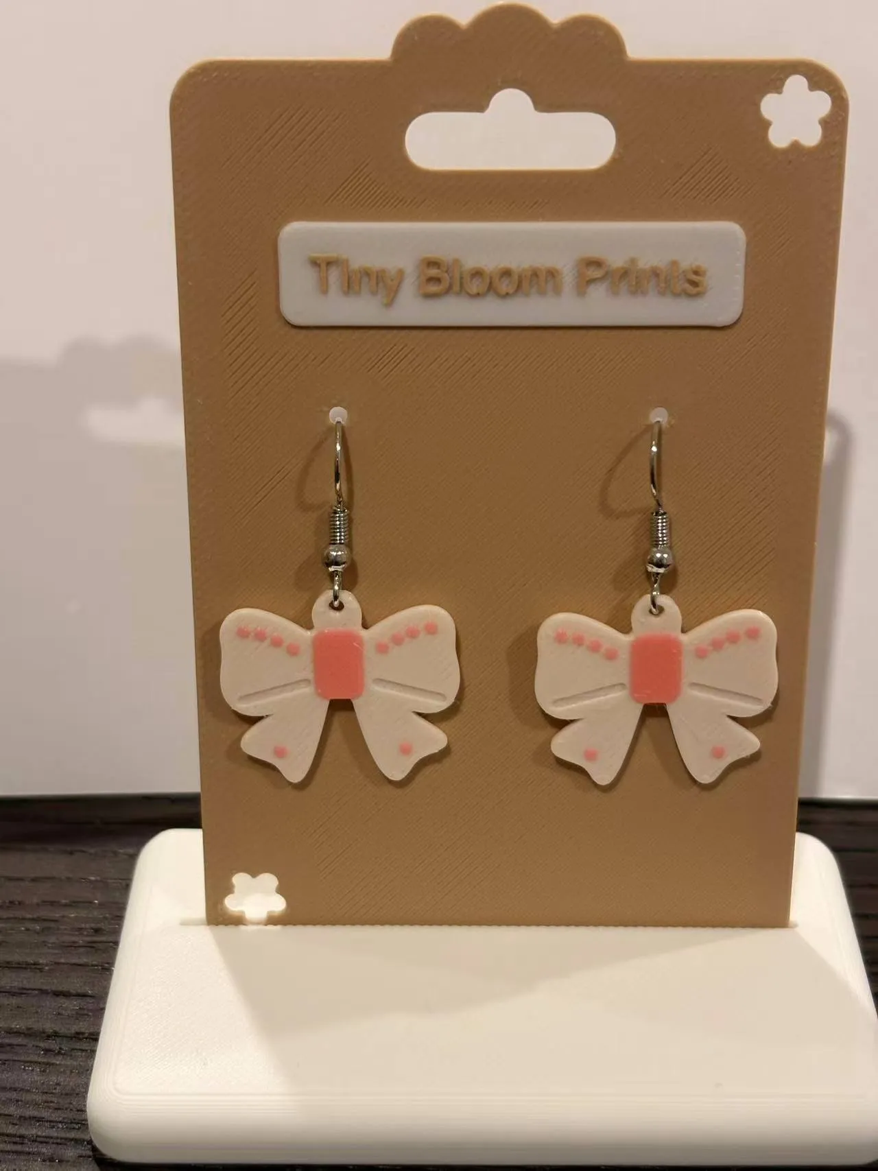 Cute Bow Earrings - Stud & Dangle Set view 3