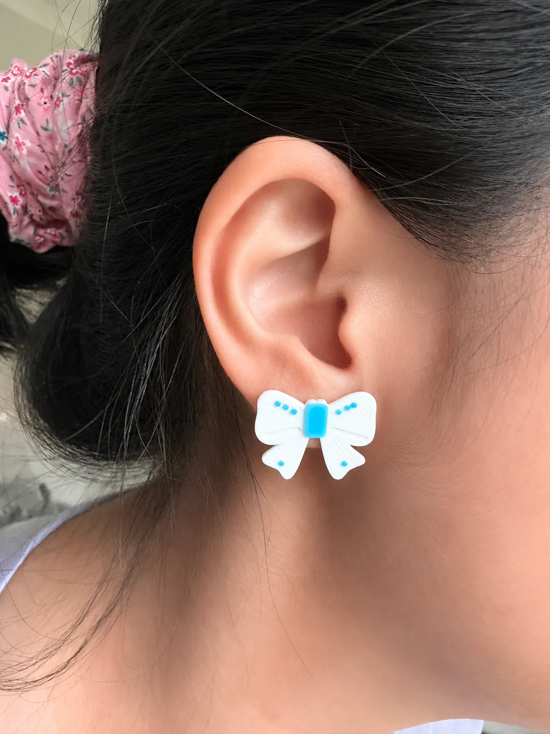 Cute Bow Earrings - Stud & Dangle Set view 2