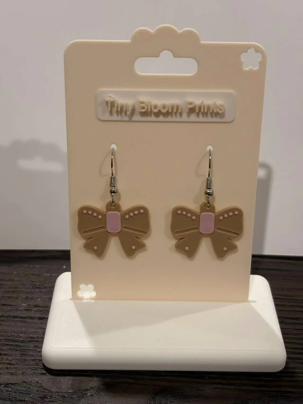 Cute Bow Earrings - Stud & Dangle Set view 4