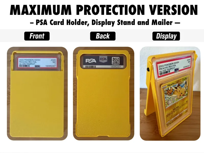 PSA Graded Card Holder + Display Stand + Mailer
