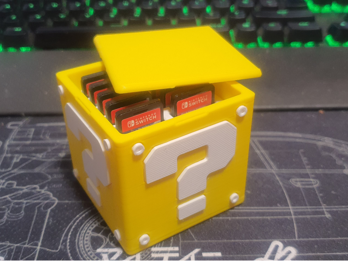 Mario question box Switch game holder
