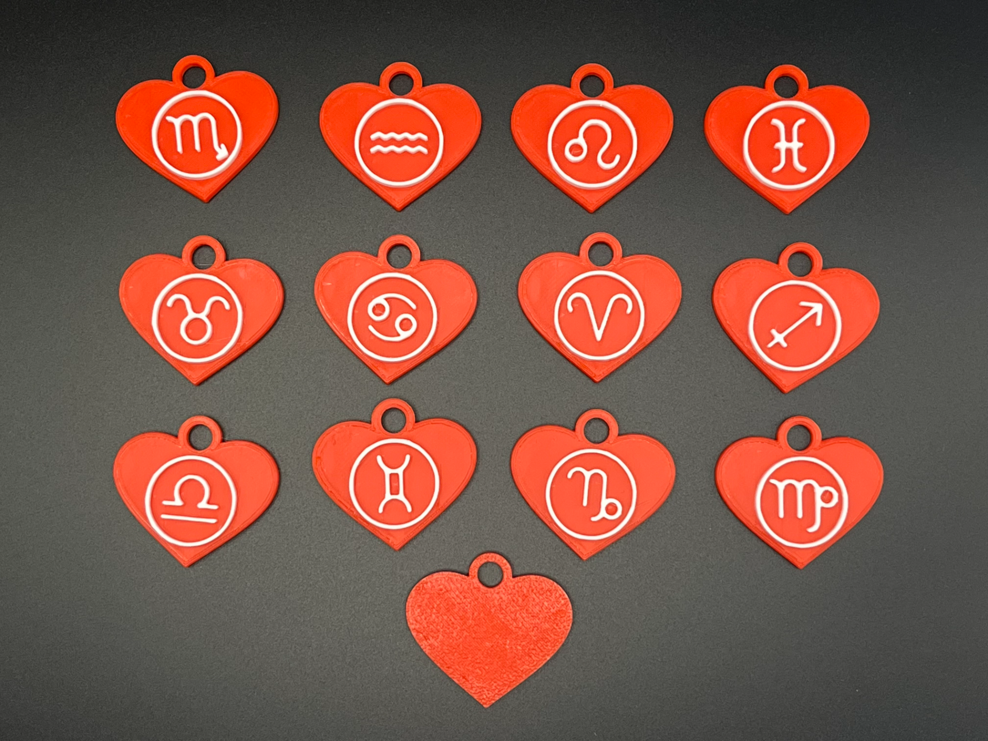 Zodiac Heart Keychains - Valentine's Day