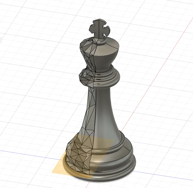 Half Low-Poly Chess King