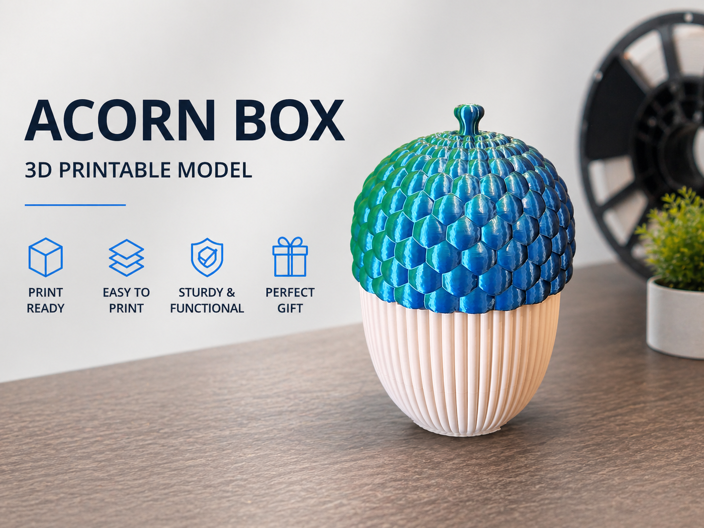 Ribbed acorn container