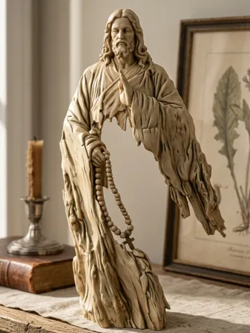 Figura decorativa: Sacred Silence – Modern Faith & Drapery Statue — vista de referencia 2