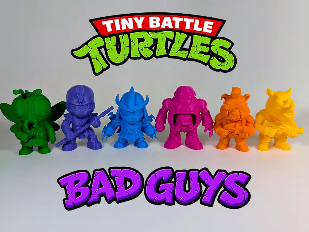 Pieza para disfraz o exhibición: Tiny Battle Turtles Bad Guys. Referencia del modelo original.