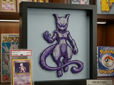 Mewtwo "Arcane Style" HueForge 3D Wall Art Pokemon