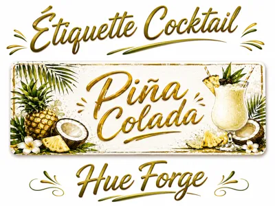 Piña Colada - Cocktail Label