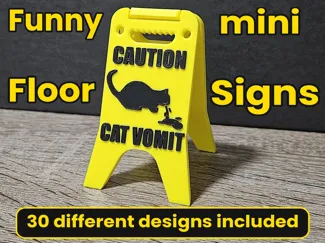 Funny mini Floor Signs (caution, warning)