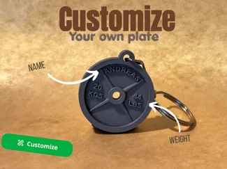 Custom weight plate keychain