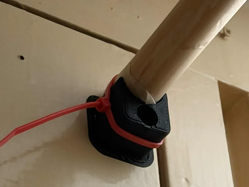 BROOM HANDLE 25MM RAIL MOUNT, IDEAL FOR CURTAINS