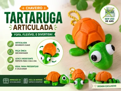Articulated Turtle Keychain
