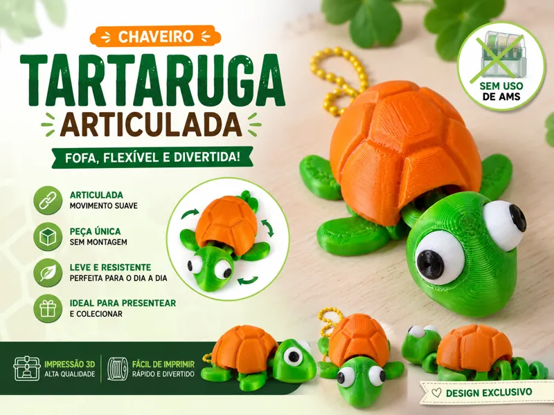 Chaveiro Tartaruga articulado